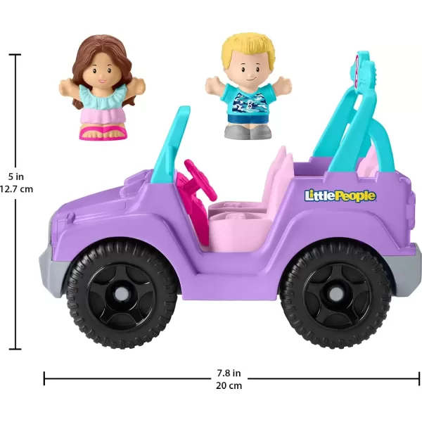 imageFisherPrice Little People Barbie Toddler Toy Car Beach Cruiser with Music Sounds and 2 Figures for Pretend Play Kids Ages 18 Months