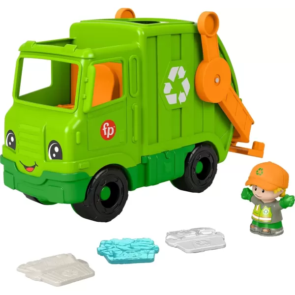 imageFisherPrice Little People Musical Toddler Toy Recycling Truck Garbage Vehicle with Figure for Pretend Play Ages 1 Years