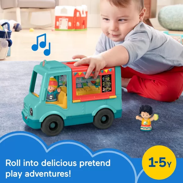 imageFisherPrice Little People Musical Toddler Toy Serve It Up Food Truck Vehicle with 2 Figures for Pretend Play Kids Ages 1 Years