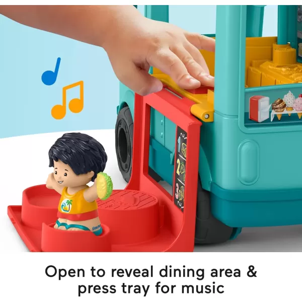 imageFisherPrice Little People Musical Toddler Toy Serve It Up Food Truck Vehicle with 2 Figures for Pretend Play Kids Ages 1 Years