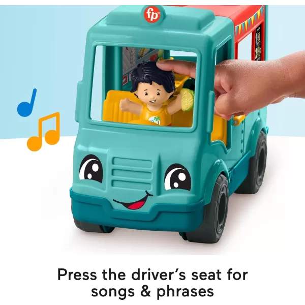 imageFisherPrice Little People Musical Toddler Toy Serve It Up Food Truck Vehicle with 2 Figures for Pretend Play Kids Ages 1 Years