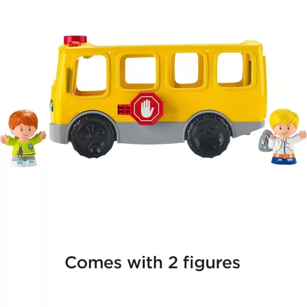 imageFisherPrice Little People Musical Toddler Toy Sit with Me School Bus with Lights Sounds ampamp 2 Figures for Pretend Play Kids Ages 1 Years