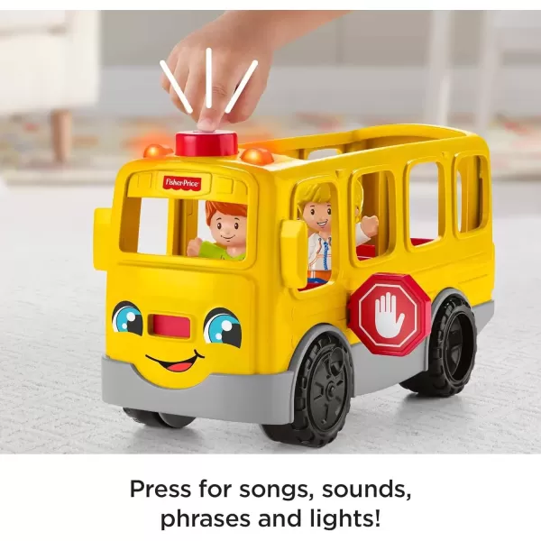 imageFisherPrice Little People Musical Toddler Toy Sit with Me School Bus with Lights Sounds ampamp 2 Figures for Pretend Play Kids Ages 1 Years