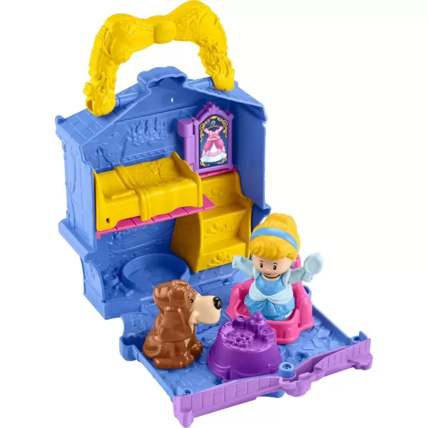 imageFisherPrice Little People Toddler Toy Disney Princess Cinderella OnTheGo Playset with Figures for Pretend Play Kids Ages 18 Months