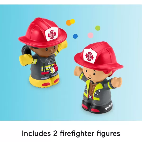 imageFisherPrice Little People Toddler Toy Fire Truck Musical PushAlong Vehicle with 2 Figures for Pretend Play Ages 1 Years