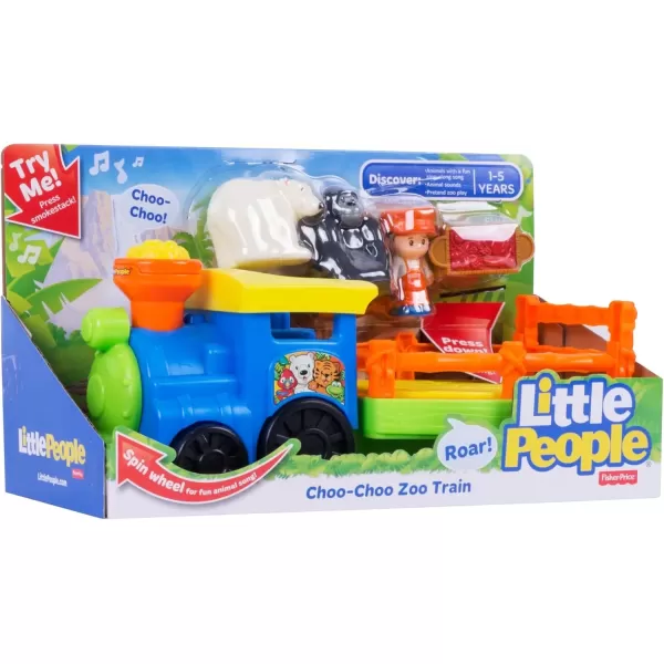 imageFisherPrice Little People Toddler Toy Train ChooChoo Zoo with Music Sounds and 3 Figures for Pretend Play Ages 1 Years