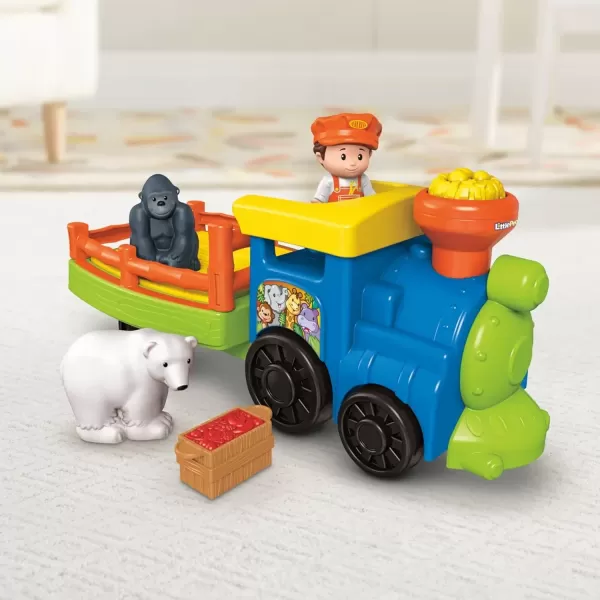 imageFisherPrice Little People Toddler Toy Train ChooChoo Zoo with Music Sounds and 3 Figures for Pretend Play Ages 1 Years