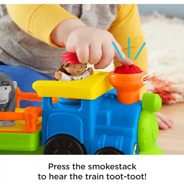 imageFisherPrice Little People Toddler Toy Train ChooChoo Zoo with Music Sounds and 3 Figures for Pretend Play Ages 1 Years