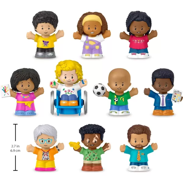 imageFisherPrice Little People Toddler Toys Classroom Figures 10Piece Set for Preschool Pretend Play for Kids Ages 1 Years