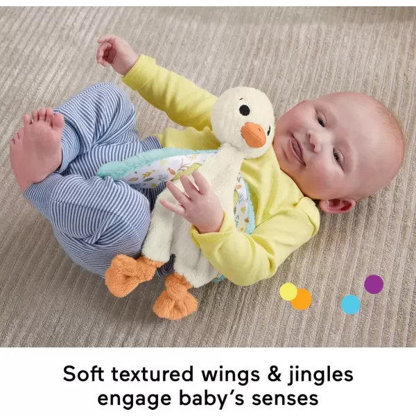 imageFisher Price Baby Sensory Toy Snuggle Up Goose Plush with Jingle Sounds for Developmental Play Newborns Ages 3 Months