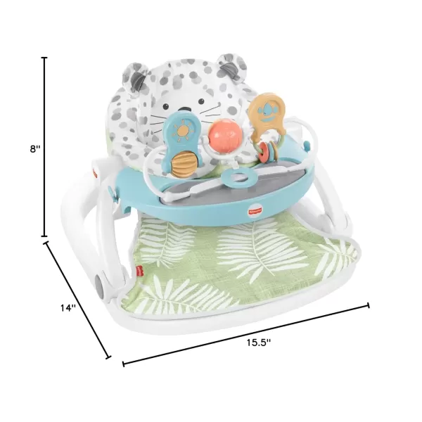 imageFisherPrice Portable Baby Chair Deluxe SitMeUp Floor Seat with Feeding Tray ampamp Activity Toy Bar Snow LeopardBaby Seat