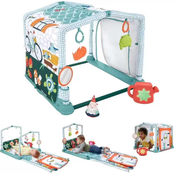 imageFisherPrice Baby Playmat 3in1 Crawl ampamp Play Activity Gym Cottage Theme with Tunnel ampamp Developmental Toys for Newborns 0 Months