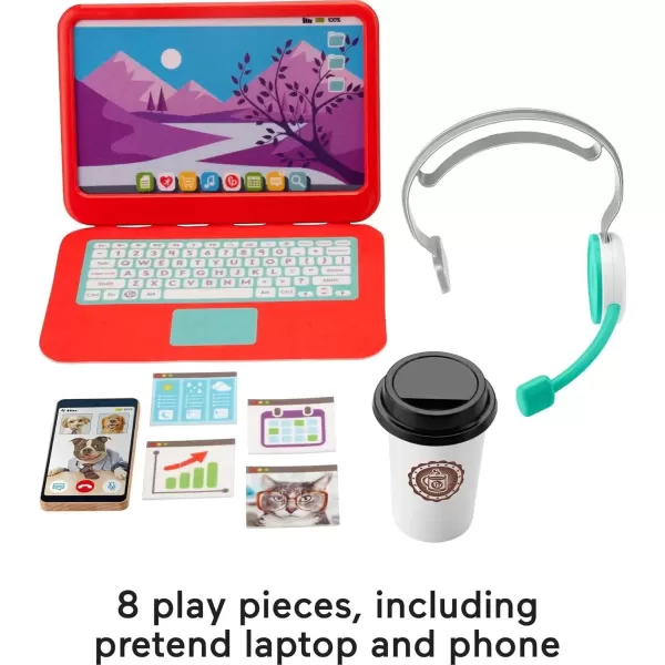 imageFisherPrice My Home Office pretend work station 8piece play set for preschool kids ages 3 years and up