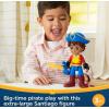 imageFisherPrice Preschool Toy Santiago of The Seas LightUp Talking Santiago 9Inch Poseable Pirate Figure for Pretend Play Kids Ages 3 Years