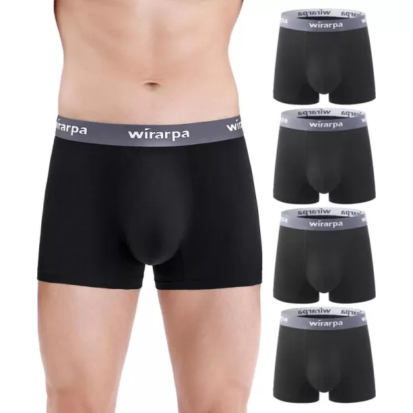 wirarpa Mens Micro Modal Trunks Support Pouch Moisture Wicking Men's Underwear 4 Packs