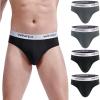imagewirarpa Mens Cotton Stretch Underwear Support Briefs Wide Waistband MultipackBlack Grey