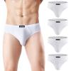 imagewirarpa Mens Underwear Modal Microfiber Briefs No Fly Covered Waistband Silky Touch Underpants 4 PackWhite4 Pack