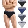 imagewirarpa Mens Underwear Modal No Fly Briefs Silky Comfortable Underpants 4 PackBlackDeep BlueDeep GreyHeather Grey