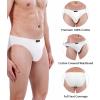 imagewirarpa Mens 100 Cotton Briefs Underwear No Fly Covered Waistband 4 PackWhite4 Pack