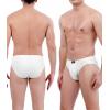 imagewirarpa Mens 100 Cotton Briefs Underwear No Fly Covered Waistband 4 PackWhite4 Pack