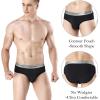 imagewirarpa Mens Cotton Stretch Underwear Support Briefs Wide Waistband MultipackBlack  Navy Blue  Brown  Heather Grey4 Pack