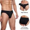 imagewirarpa Mens Underwear Modal Microfiber Briefs No Fly Covered Waistband Silky Touch Underpants 4 PackBlack