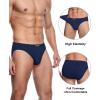 imagewirarpa Mens Underwear Modal Microfiber Briefs No Fly Covered Waistband Silky Touch Underpants 4 PackSlate navy blue red