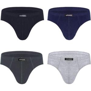 imagewirarpa Mens 100 Cotton Briefs Underwear No Fly Covered Waistband 4 PackMulticolored4 Pack