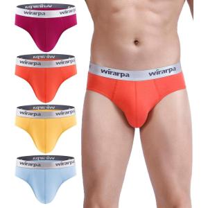 imagewirarpa Mens Cotton Stretch Underwear Support Briefs Wide Waistband MultipackAmulticolored4 Pack