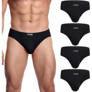 imagewirarpa Mens Underwear Modal Microfiber Briefs No Fly Covered Waistband Silky Touch Underpants 4 PackBlack