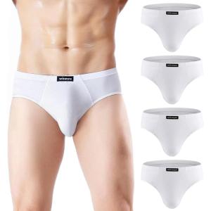 imagewirarpa Mens Underwear Modal Microfiber Briefs No Fly Covered Waistband Silky Touch Underpants 4 PackWhite4 Pack