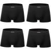 imagewirarpa Mens Breathable Modal Microfiber Trunks Underwear Covered Band Multipack14024psolid Black