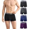 imagewirarpa Mens Underwear Micro Modal Trunks Soft Microfiber Boxer Briefs 4 PackBlackGreyPurpleBlue