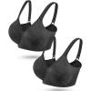 imagewirarpa Womens Bras Wireless Full Coverage Plus Size Minimizer Non Padded Comfort Soft Bra MultipackBlack2 Pack