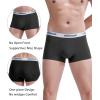 imagewirarpa Mens Trunks Underwear Cotton Boxer Briefs Short Leg Comfortable Underpants 4 PackBlack