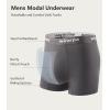imagewirarpa Mens Underwear Micro Modal Trunks Soft Microfiber Boxer Briefs 4 PackBlackDeep GreyGreyDeep Blue