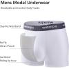 imagewirarpa Mens Underwear Micro Modal Trunks Soft Microfiber Boxer Briefs 4 PackWhite
