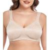 imagewirarpa Womens Bras Wireless Full Coverage Plus Size Minimizer Non Padded Comfort Soft Bra MultipackBeige2 Pack