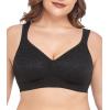 imagewirarpa Womens Bras Wireless Full Coverage Plus Size Minimizer Non Padded Comfort Soft Bra MultipackBlack2 Pack