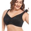 imagewirarpa Womens Bras Wireless Full Coverage Plus Size Minimizer Non Padded Comfort Soft Bra MultipackBlack2 Pack