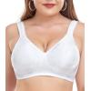imagewirarpa Womens Bras Wireless Full Coverage Plus Size Minimizer Non Padded Comfort Soft Bra MultipackWhite2 Pack