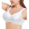 imagewirarpa Womens Bras Wireless Full Coverage Plus Size Minimizer Non Padded Comfort Soft Bra MultipackWhite2 Pack