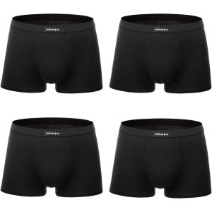 imagewirarpa Mens Breathable Modal Microfiber Trunks Underwear Covered Band Multipack14024psolid Black