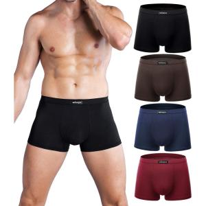 imagewirarpa Mens Breathable Modal Microfiber Trunks Underwear Covered Band Multipack14024psolid Color