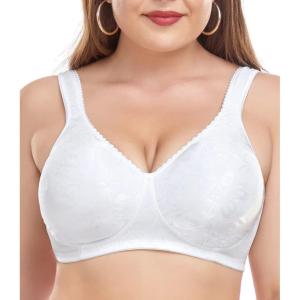 imagewirarpa Womens Bras Wireless Full Coverage Plus Size Minimizer Non Padded Comfort Soft Bra MultipackWhite1pack