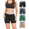 imagewirarpa Womens Boxer Briefs Cotton Underwear Anti Chafing Boy Shorts Panties 55quot Inseam 4 PackBlackDark GrayGreenNude