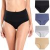 imagewirarpa Womens Cotton Stretch Underwear Briefs Soft Breathable High Waisted Full Coverage Ladies Panties MultipackBlackBeigeGreyVelvet Morning