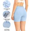 imagewirarpa Womens Boxer Briefs Cotton Underwear Anti Chafing Boy Shorts Panties 55quot Inseam 4 PackPlum RedOrangeYellowAiry Blue