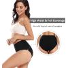 imagewirarpa Womens Cotton Stretch Underwear Briefs Soft Breathable High Waisted Full Coverage Ladies Panties MultipackBlack