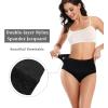 imagewirarpa Womens Cotton Stretch Underwear Briefs Soft Breathable High Waisted Full Coverage Ladies Panties MultipackBlackNavyPurpleGrey